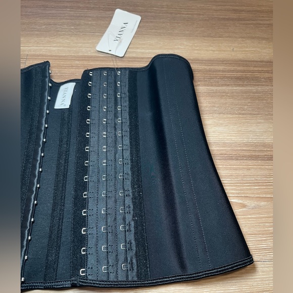 Women’s Underbust Latex Waist Trainer Corset Hourglass Shaper Size S Black - Picture 3 of 12